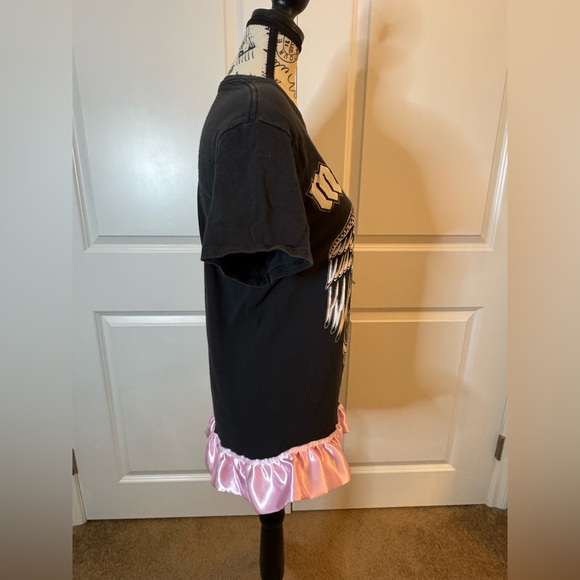 Motörhead Upcycled Skirt Style Pink Satin Ruffle Shirt ONE OF ONE S - Picture 6 of 13